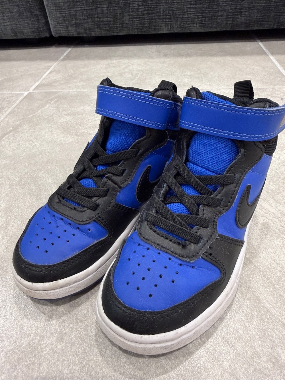 Nike Kids Royal Blue and Black High-Top Sneakers